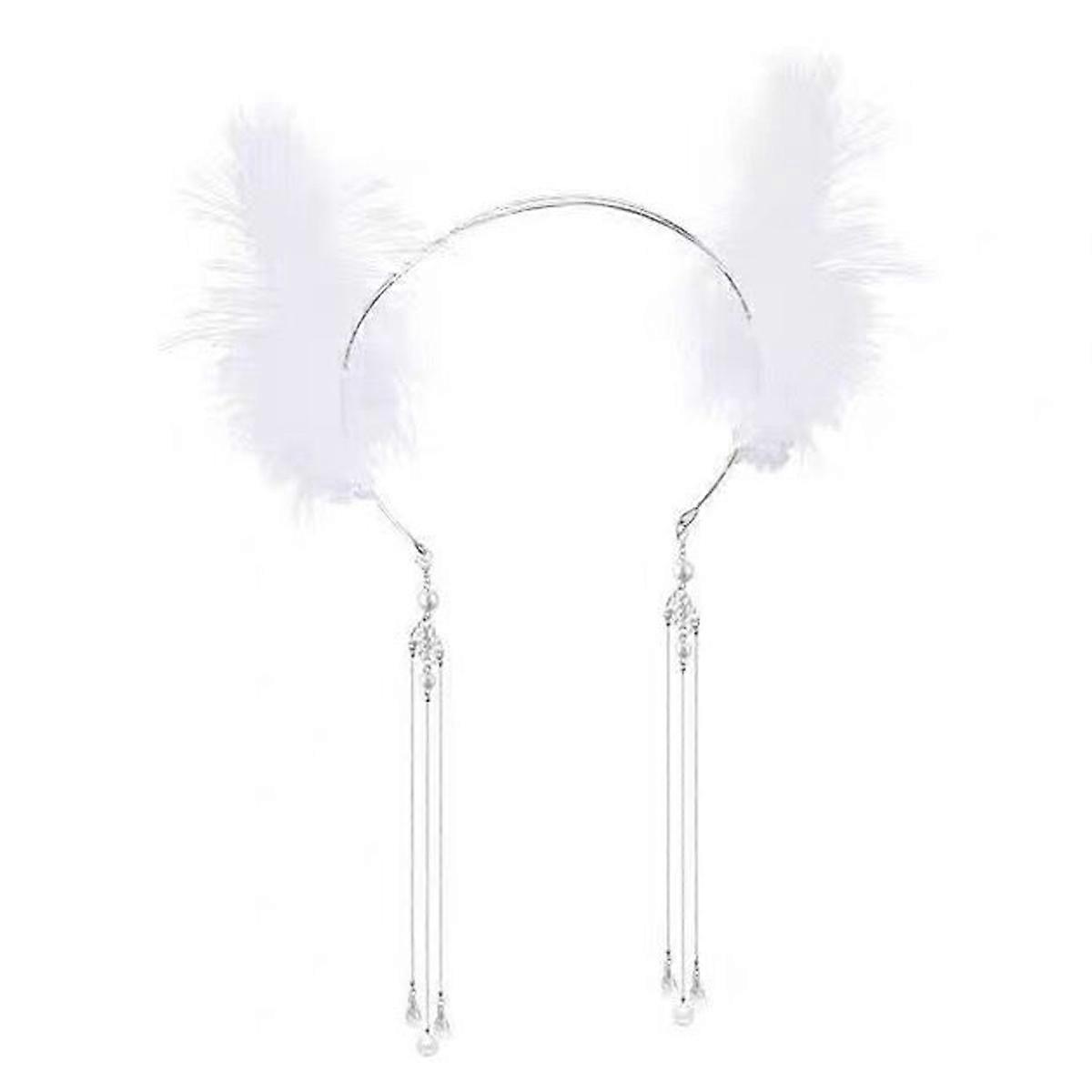 Feather Headband, Event Accessory, Graceful Retro Inspired Design