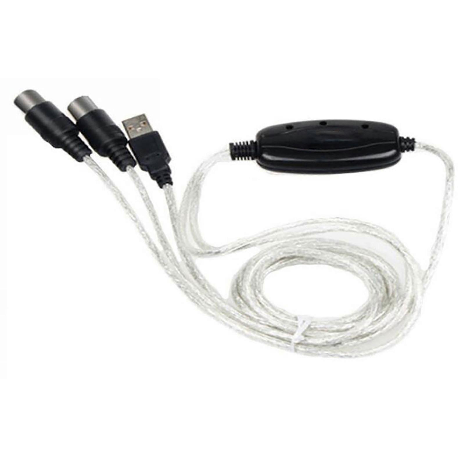 Electronic Piano MIDI to USB Interface Adapter Cable Stable Practical MIDI USB Converter Cable