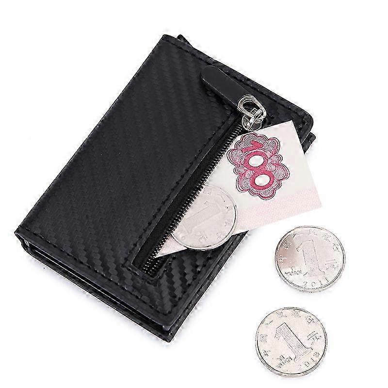 Aimant anti Rfid Hommes Portefeuilles Porte-cartes en fibre de carbone Portefeuilles minces Sac d’argent PNT