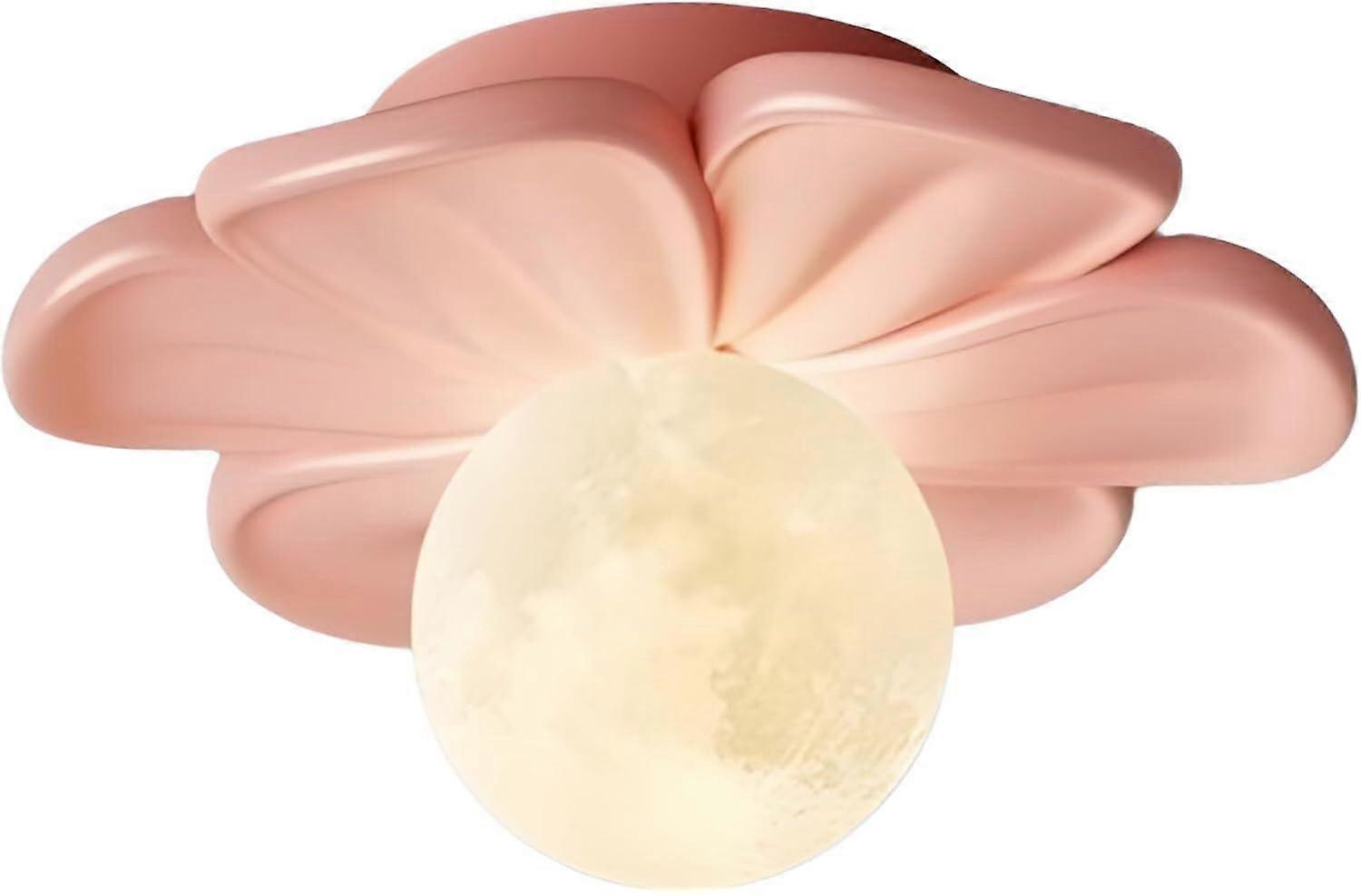 Modern Resin Flower Small Ceiling Light Flush Green Mount Ceiling Lamp, Pink