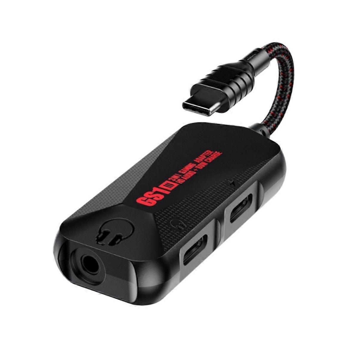 GS1 Game Phone Sound Card 3 in 1 Mobile Game Sound Card with Charger Adapter USB-C Type-C to 3.5mm Charging