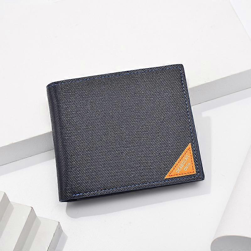 DEABOLAR Men Short Wallet Cross Pattern Tri-Fold Zipper Coin Purse Driver License Card Holder