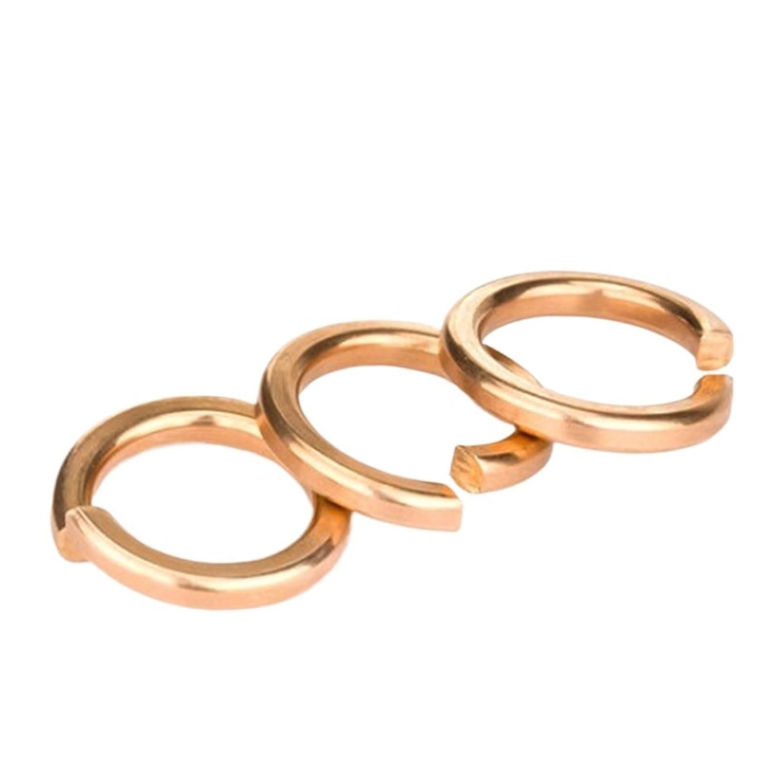 Spring Lock Washers Set Bronze Brass Split M8 Gold 10pcs for Bolts Nuts Fastening