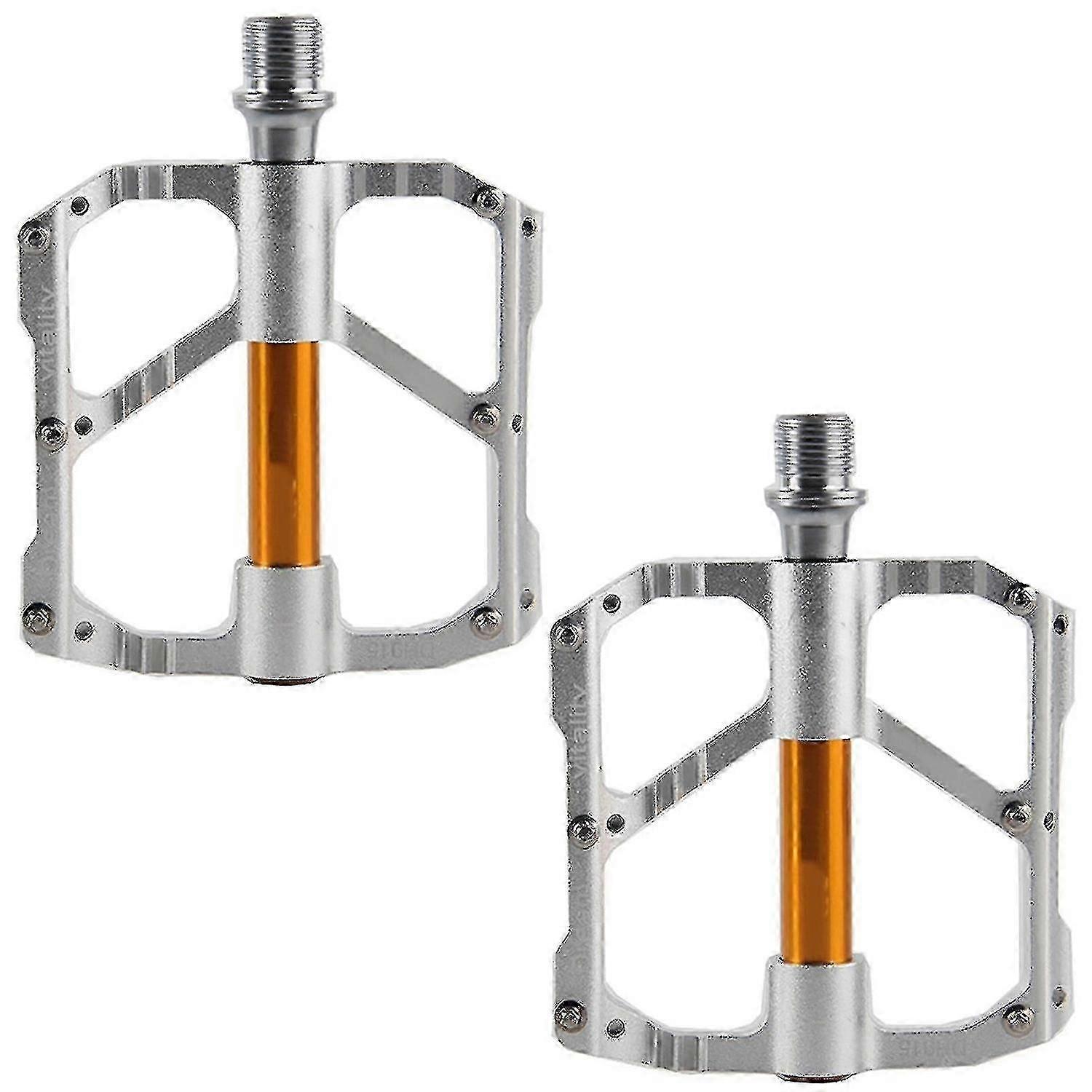 1 Pair Mountain Bike Pedals Non Slip Lightweight Fixed Bearing Bicycle Pedals Silver