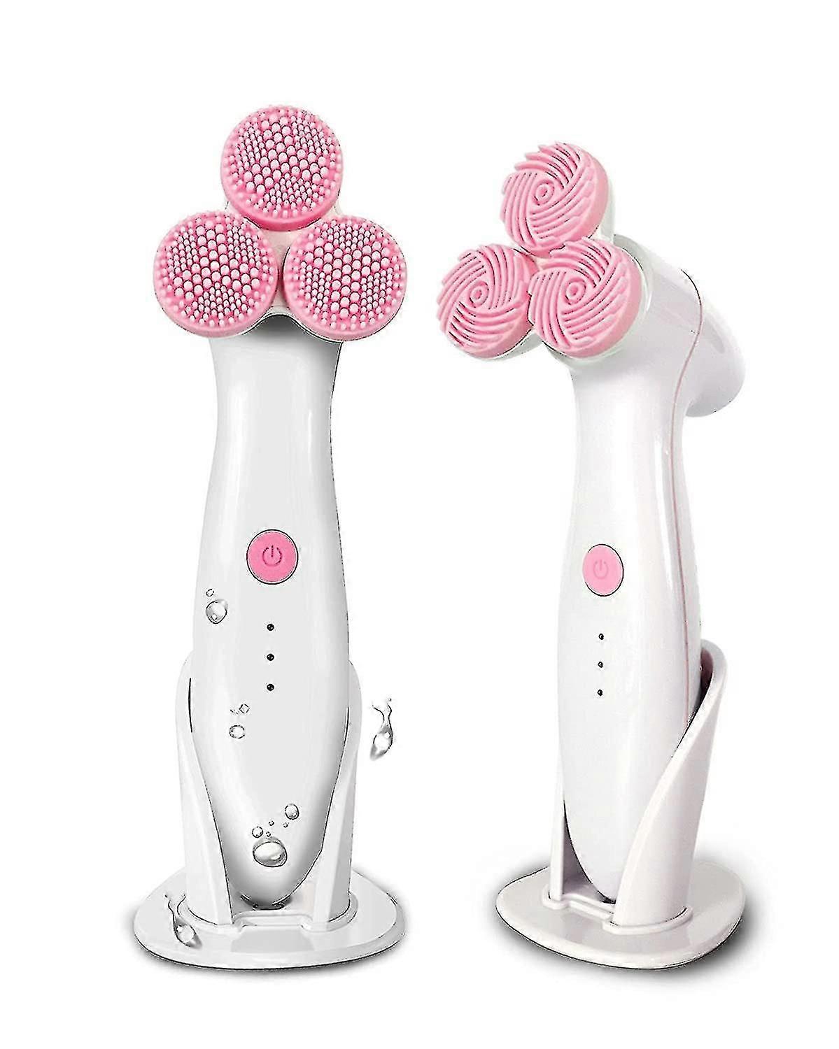 Sonic Facial Cleansing Brush, Waterproof Rechargeable Face Cleansing Brush Cleaning Makeup Residue2pcs Massage head