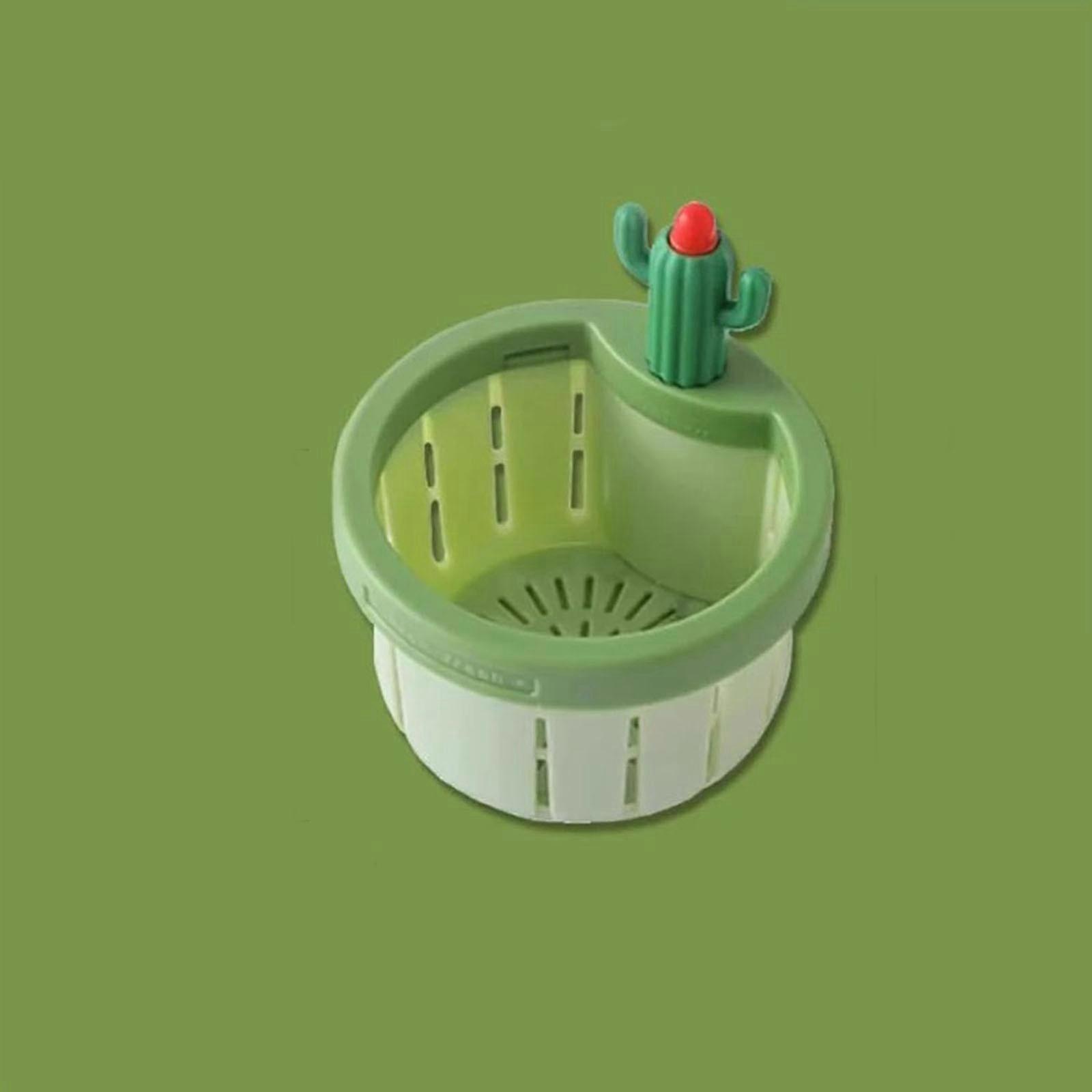 Cactus Kitchen Sink Strainer Press Automatic Dumping Basket MultiFunctional Home Use Cactus Sink Draining Basket Filter Net Lifting Basket Waste OO