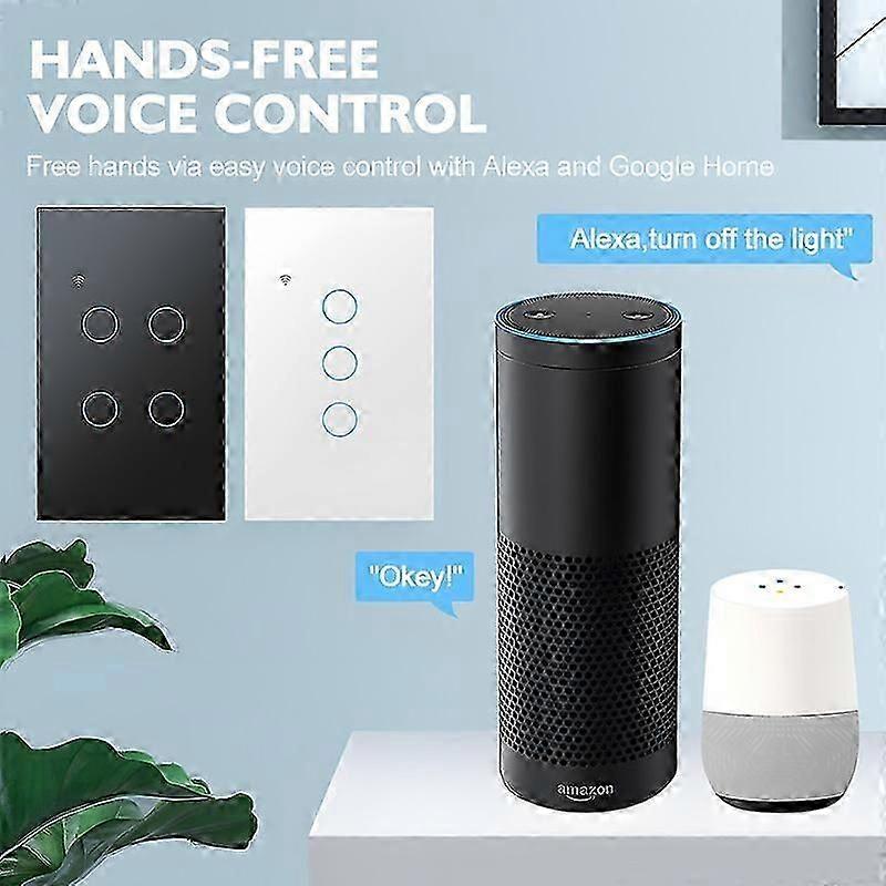 Aubess WiFi Smart Switch Neutral Wire Need Tuya EU/US Touch Sensor Switch-M