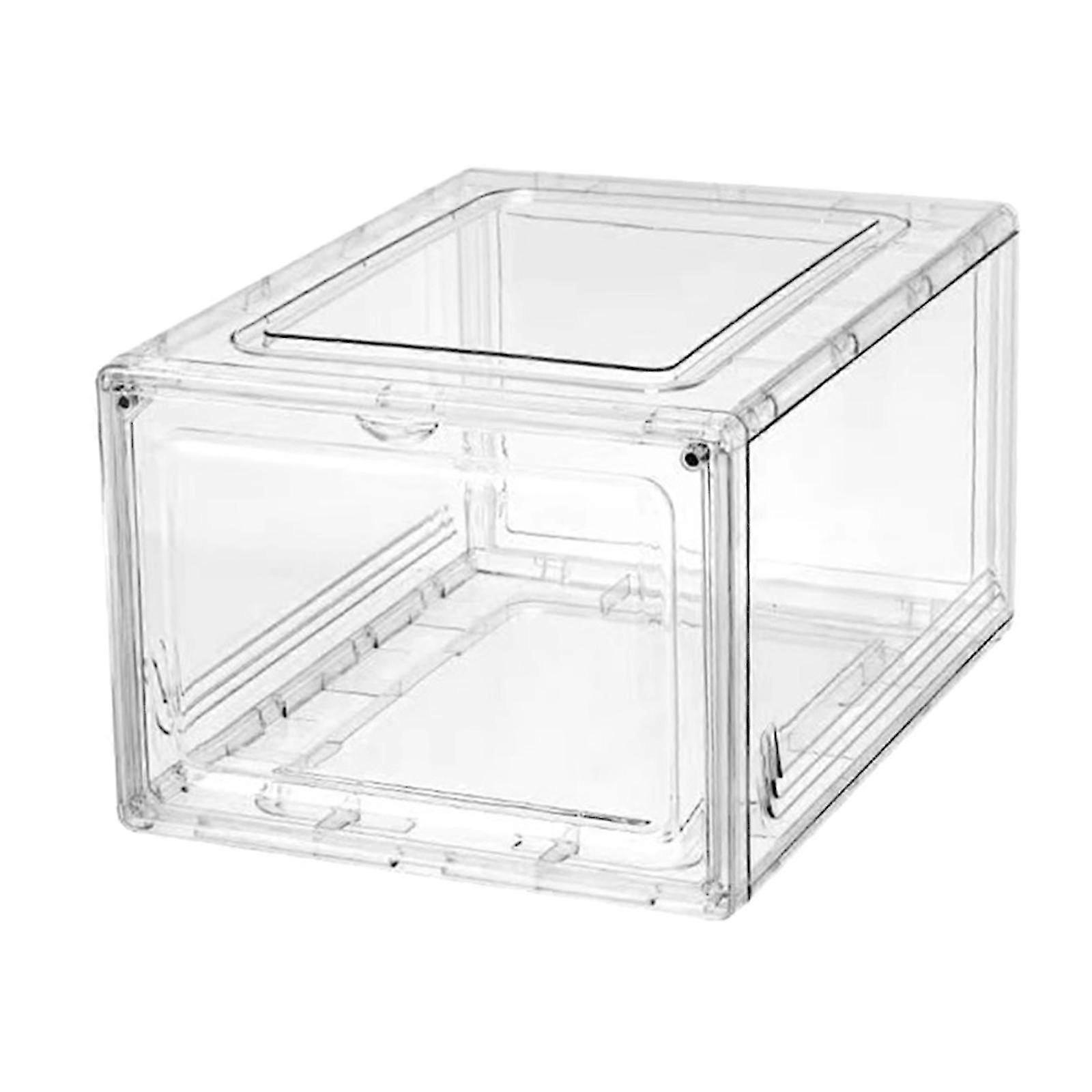 Clear Plastic Shoe Organizer Drawers, Foldable Stackable Storage Boxes for Closet Display