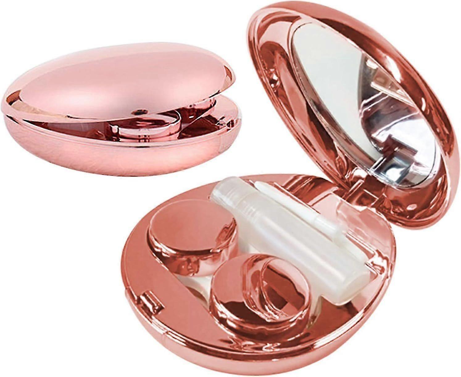 Portable Contact Lens Case with Mirror, Travel Lens Storage Box Kit