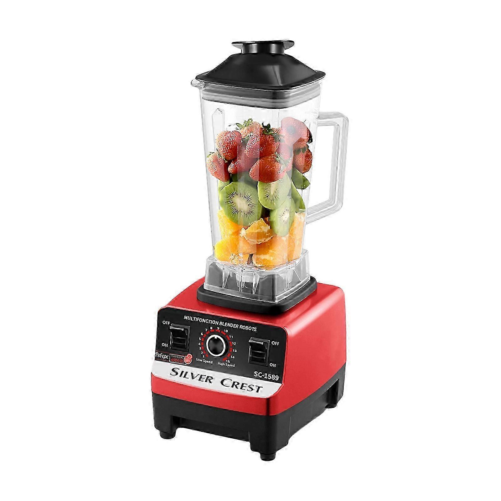 Multifunctional Blender For Smoothie Milkshake Juicer Ice Crusher Electric Grain Grinder 4500w 15 Rotating Speeds, Red Eu Plug