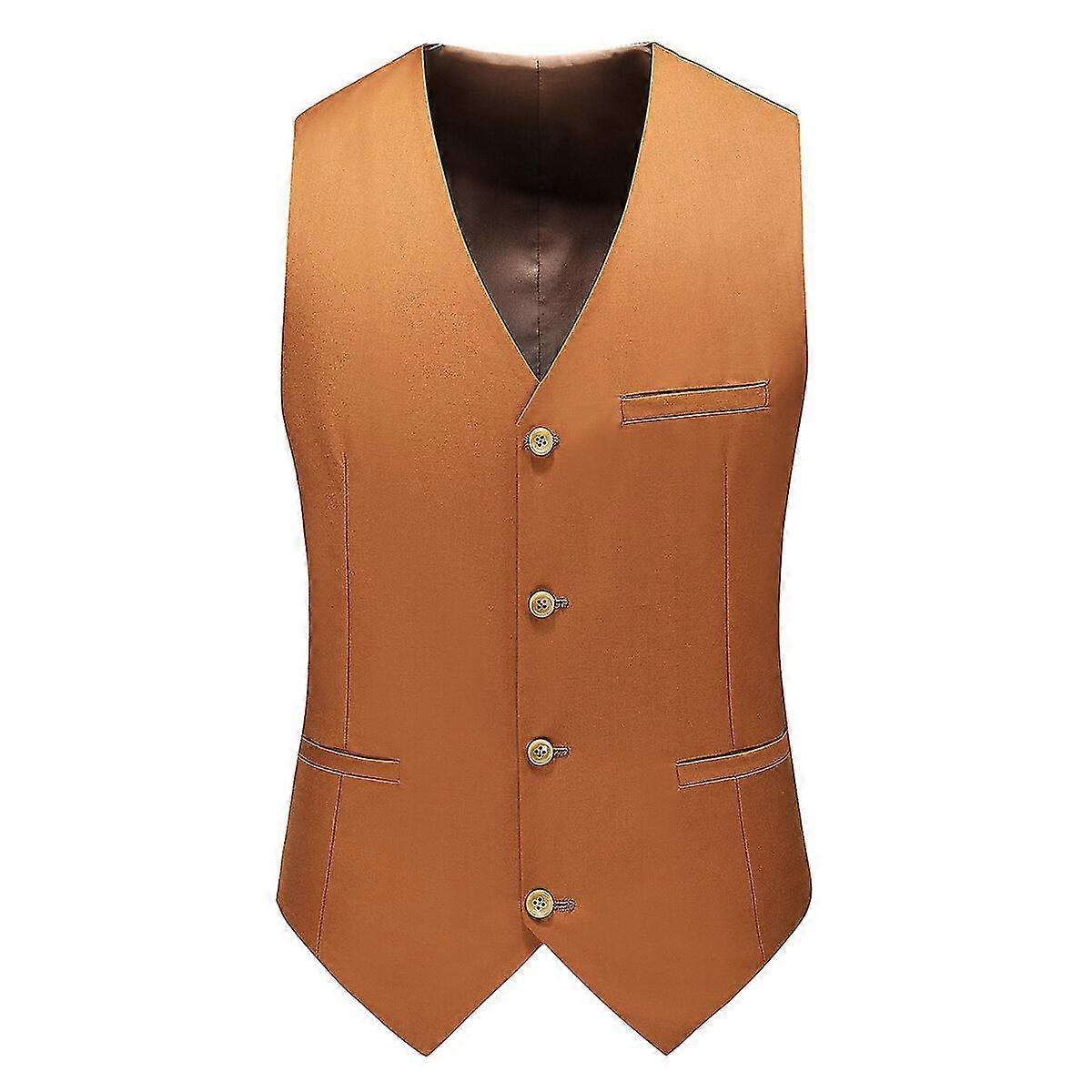 Herren V-Ausschnitt Anzug Weste Einfarbig Hochzeit Business Weste Weste Weste