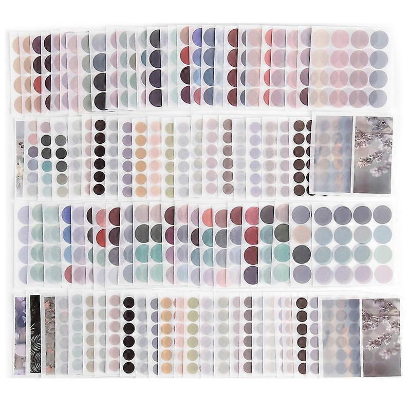 100Sheets Watercolor Polka Dot Sticker Journaling Accessories