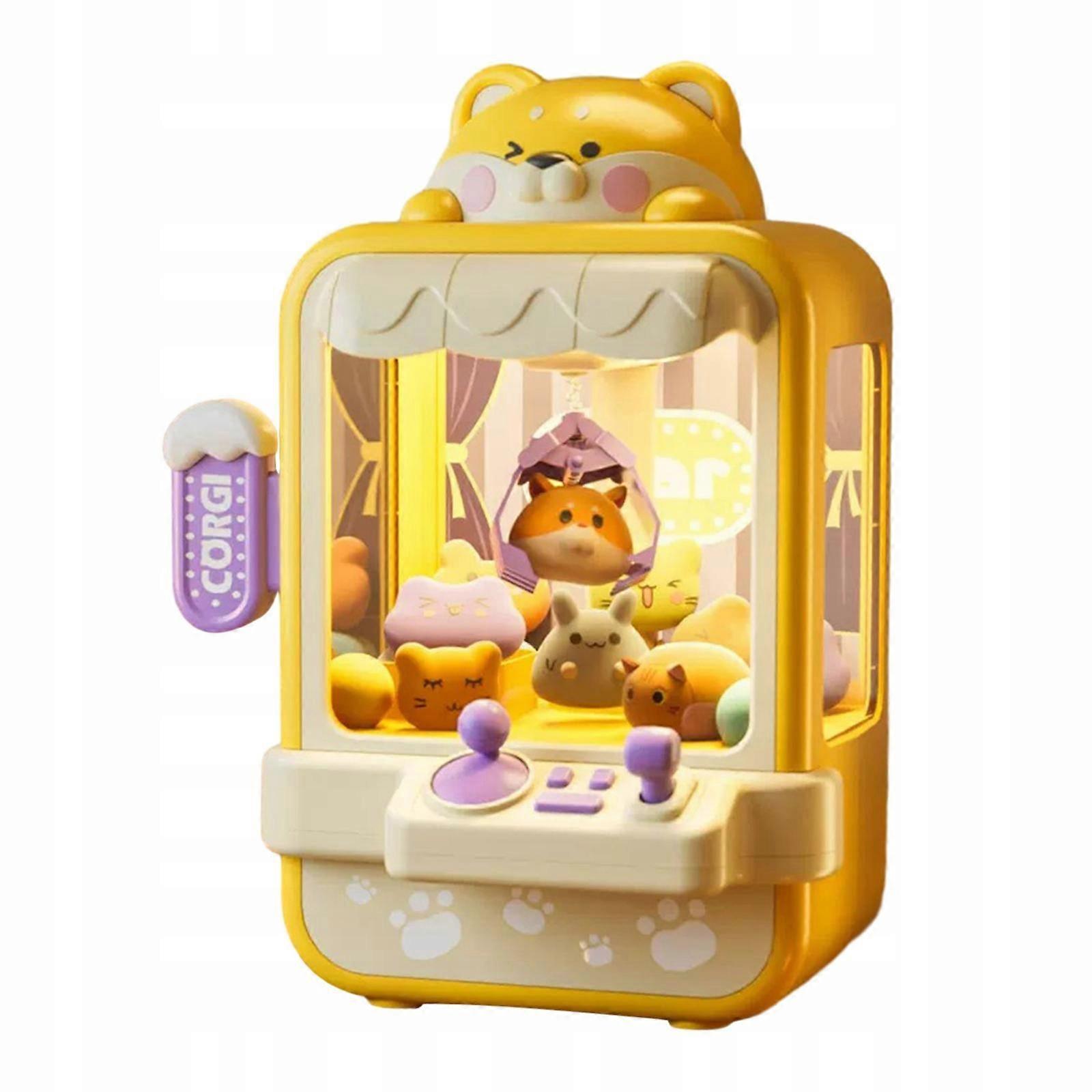 Claw Machine Arcade Game Family Game Mini Vending Machine With Toys On Yellow Color
