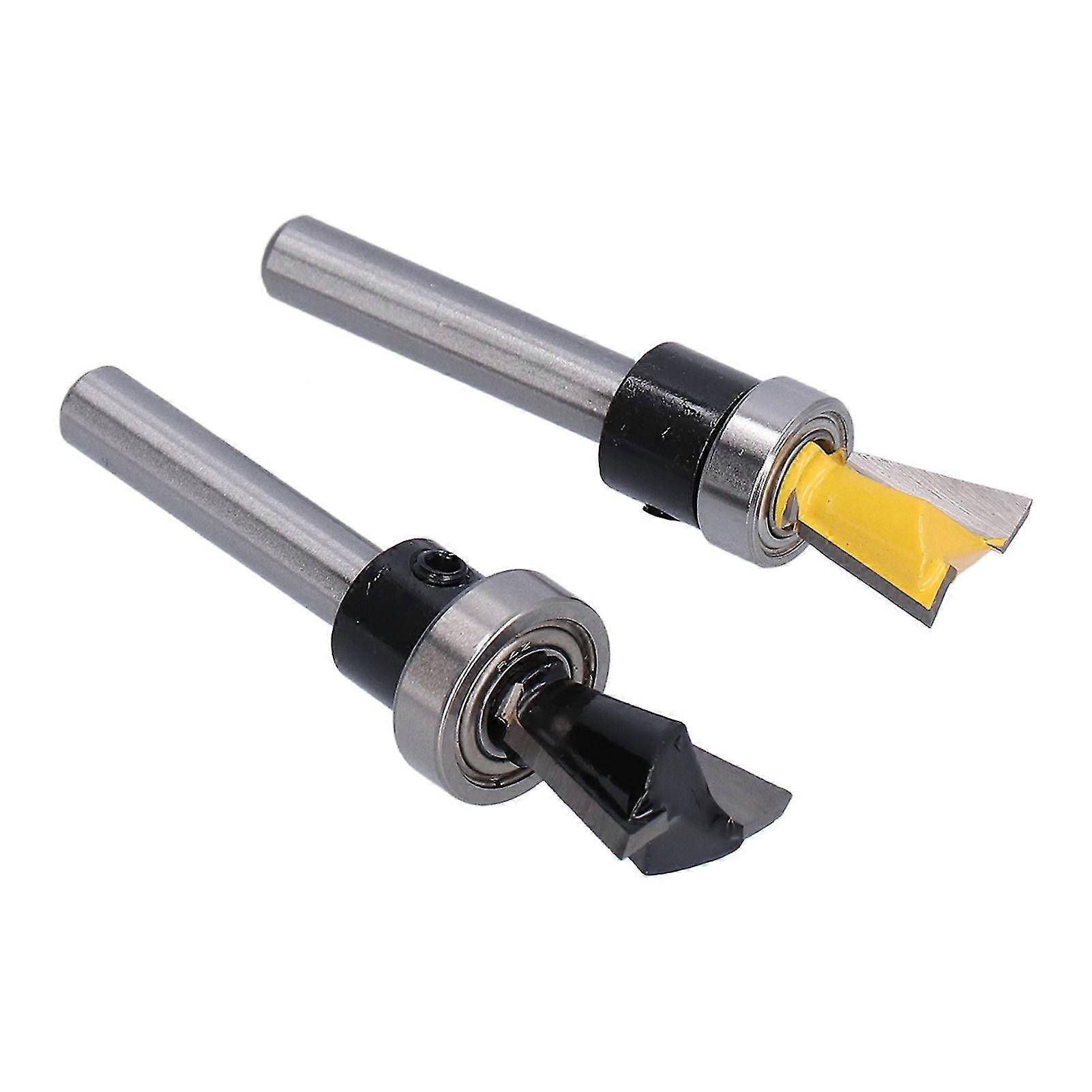 2Pcs/Set Dovetail Bit Joint Router with Bearing Woodworking Milling Cutter 1/4in Shank