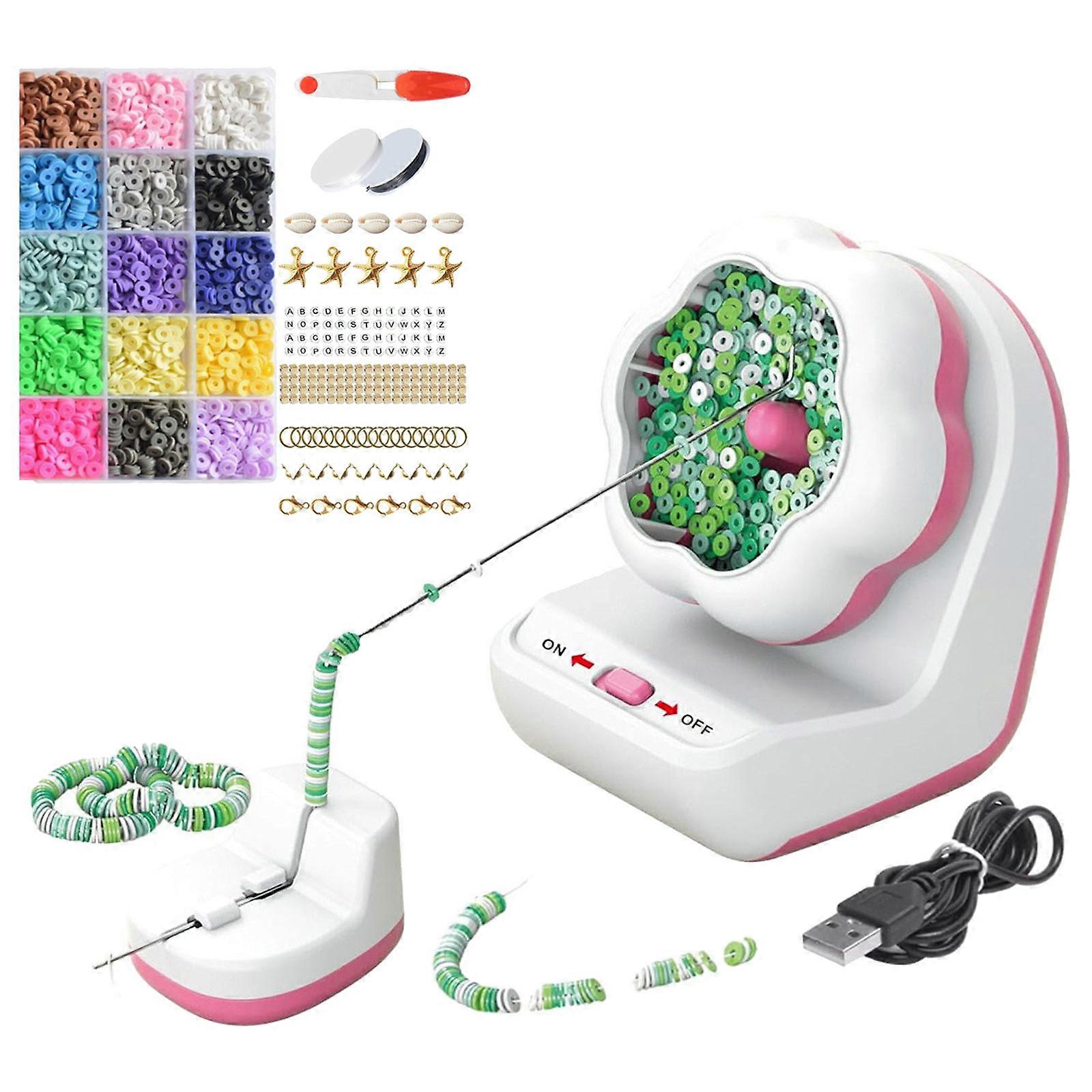 Outil d’enfilage automatique efficace de perles Assistant de perlage professionnel Spinner électrique Dispositif de cordage de perles durable