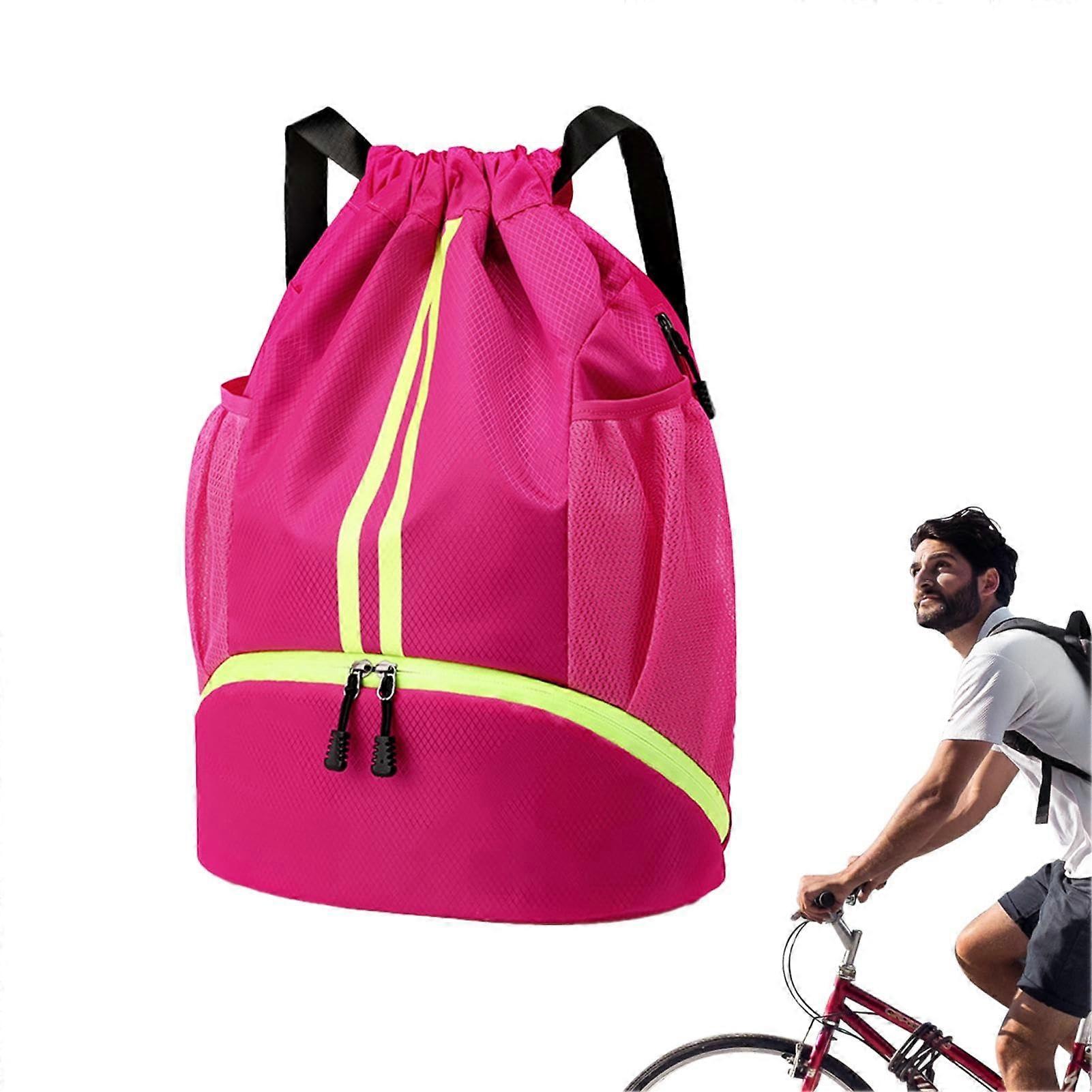 Basketball Backpack with Wet Shoe Compartment, Dry Storage, Adjustable Straps, Pink Color, Durable Material