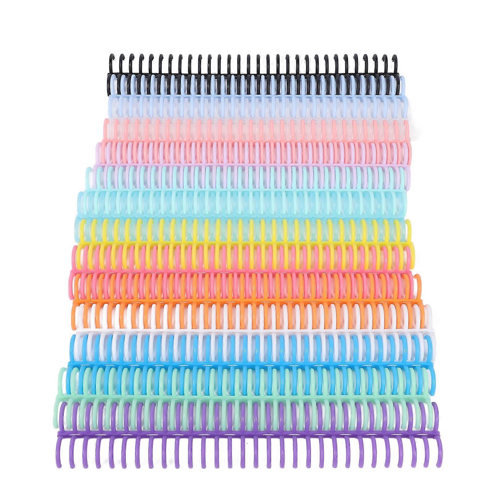 14Pcs 14 Colors Comb Binding Spines 150 Sheet Capacity 19mm X 30 Ring PP Plastic Binder Combs for Notebook Desk Calendar 