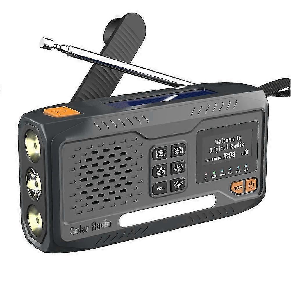 2025 Solar Hand Crank Emergency Radio 4 Ways Powered for DAB/FM/Bluetooth-Compatible Radio Reading Lamp 3