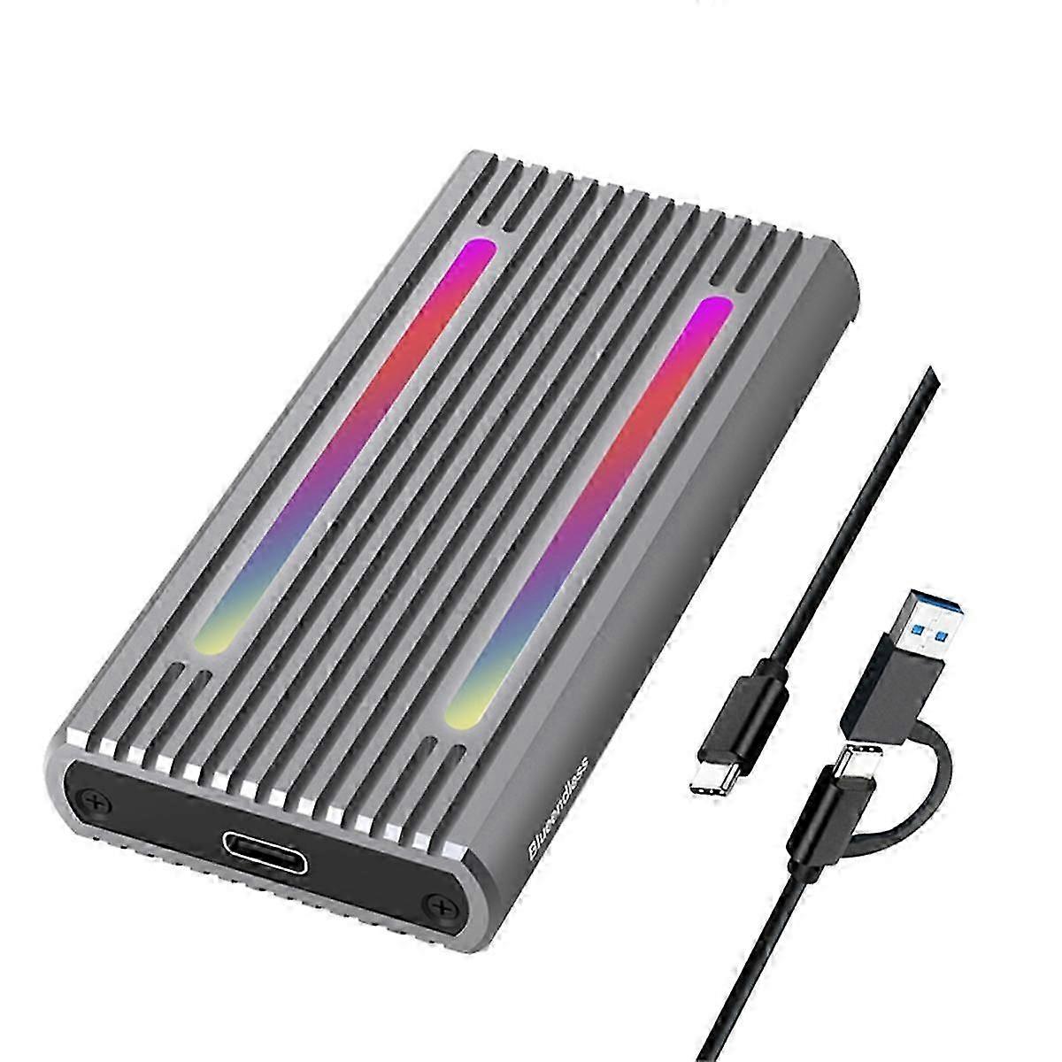 USB C Dual Protocol M2 NVMe SSD Enclosure 10Gbps PCIe SSD Box M.2 NVMe NGFF SATA 5Gbps SSD Disk Cas