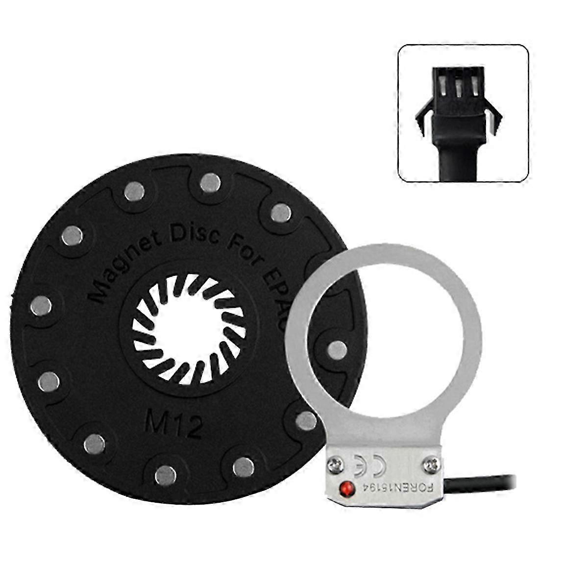 E-Bike Pedal Assist Sensor with 12 Magnets & SM Connector for DIY Power Cable Installation