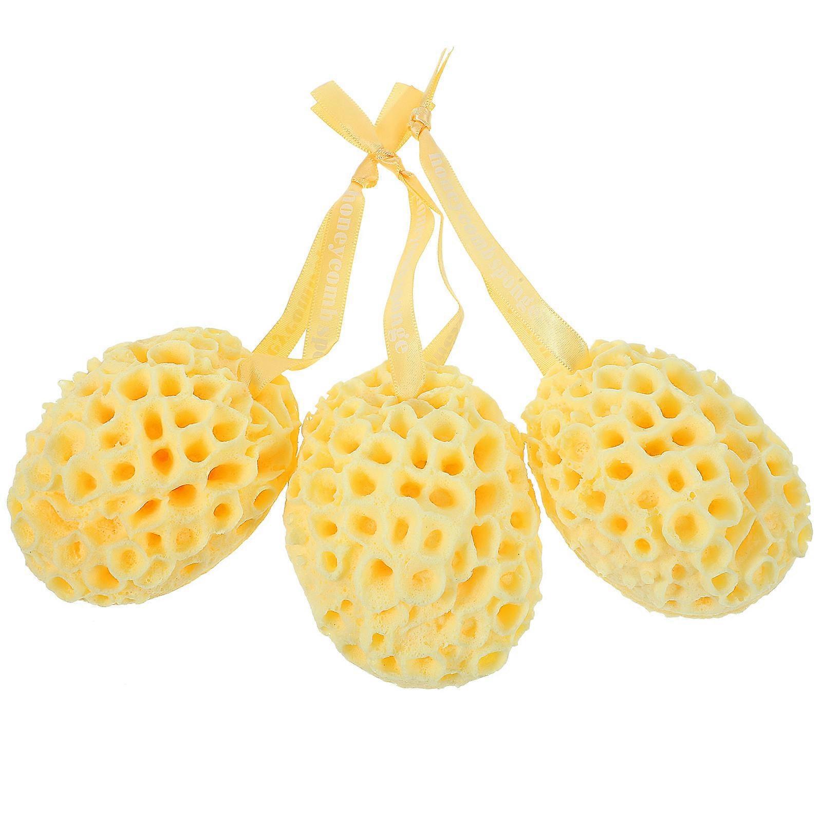 Shower Sponge with Bath Scrubber Technology Providing Gentle Exfoliation and Easy Handling