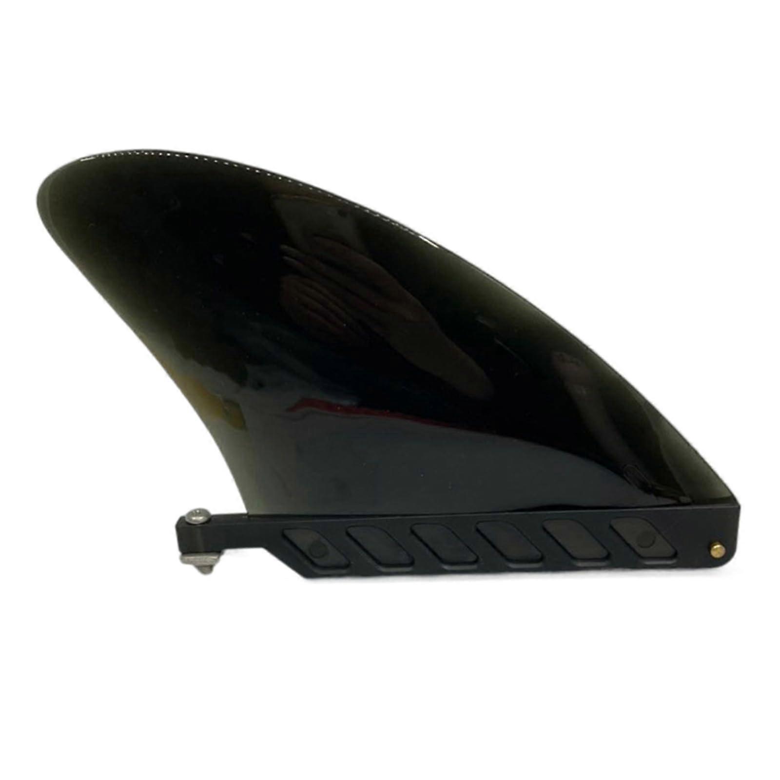 Replacement Soft Flexible Center Fins for Surfboard, White Water Fins for Inflatable Paddle Longboards, Durable Black