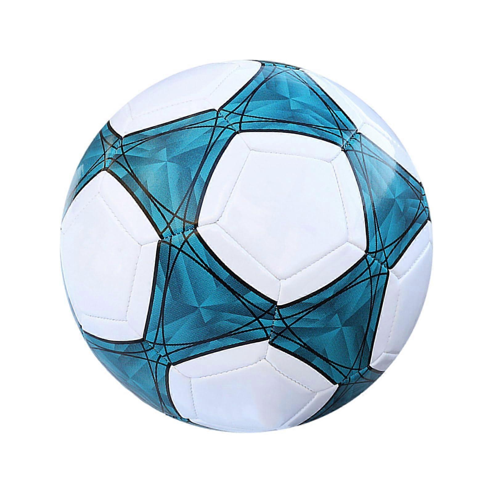 Classic Pattern Size 5 Football Ball | Traditional Blue Soccer Training Ball | Professional Match Quality Globes