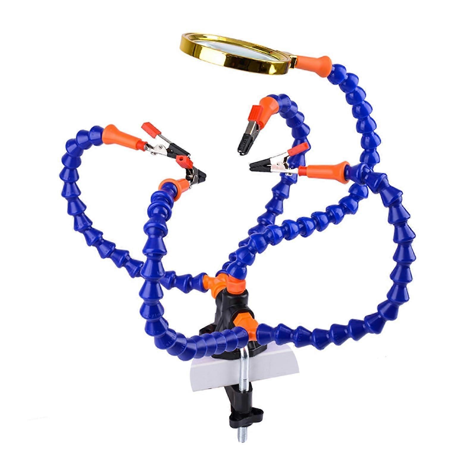 The third hand Table Clamp Soldering Helping Hand Third Hand Tool Soldering Station USB Illuminated Magnifier Welding Repair Tool (Color : GJ925Pc)