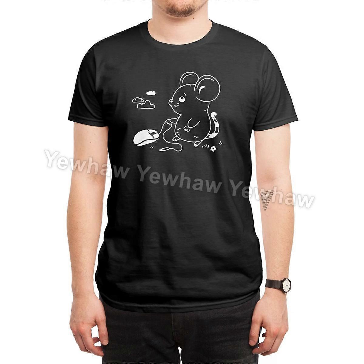 Mouse with his pet mouse-white T-Shirt computer mouse minimalist kawaii