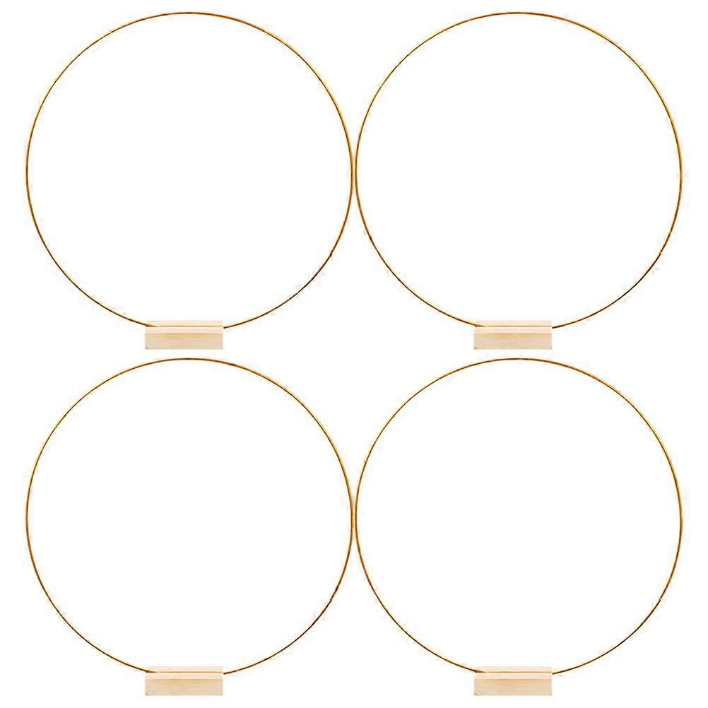 Craft Supply Rings, Metal Hoops for Dreamcatchers, Iron Built with Wood Stand