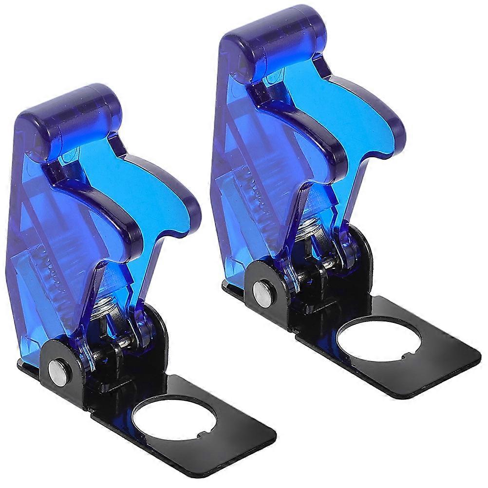 2pcs Toggle Switch Covers Durable Transparent Blue Protective Caps for Electrical Switches, Dust and Moisture Resistant for Home and Electronics Use
