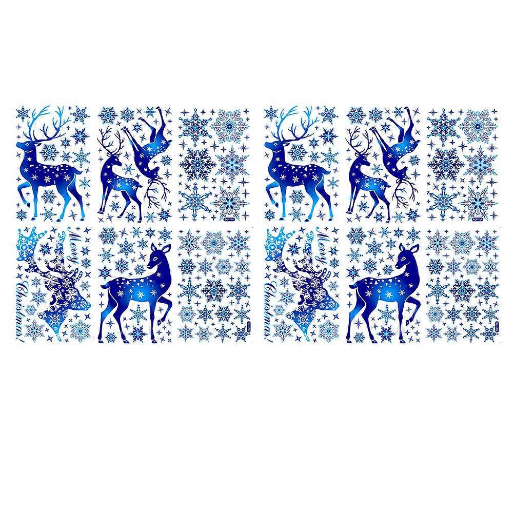 Window Snowflake Sticker Christmas Design Blue 30x20cm Families Business Owners 12 Sheets