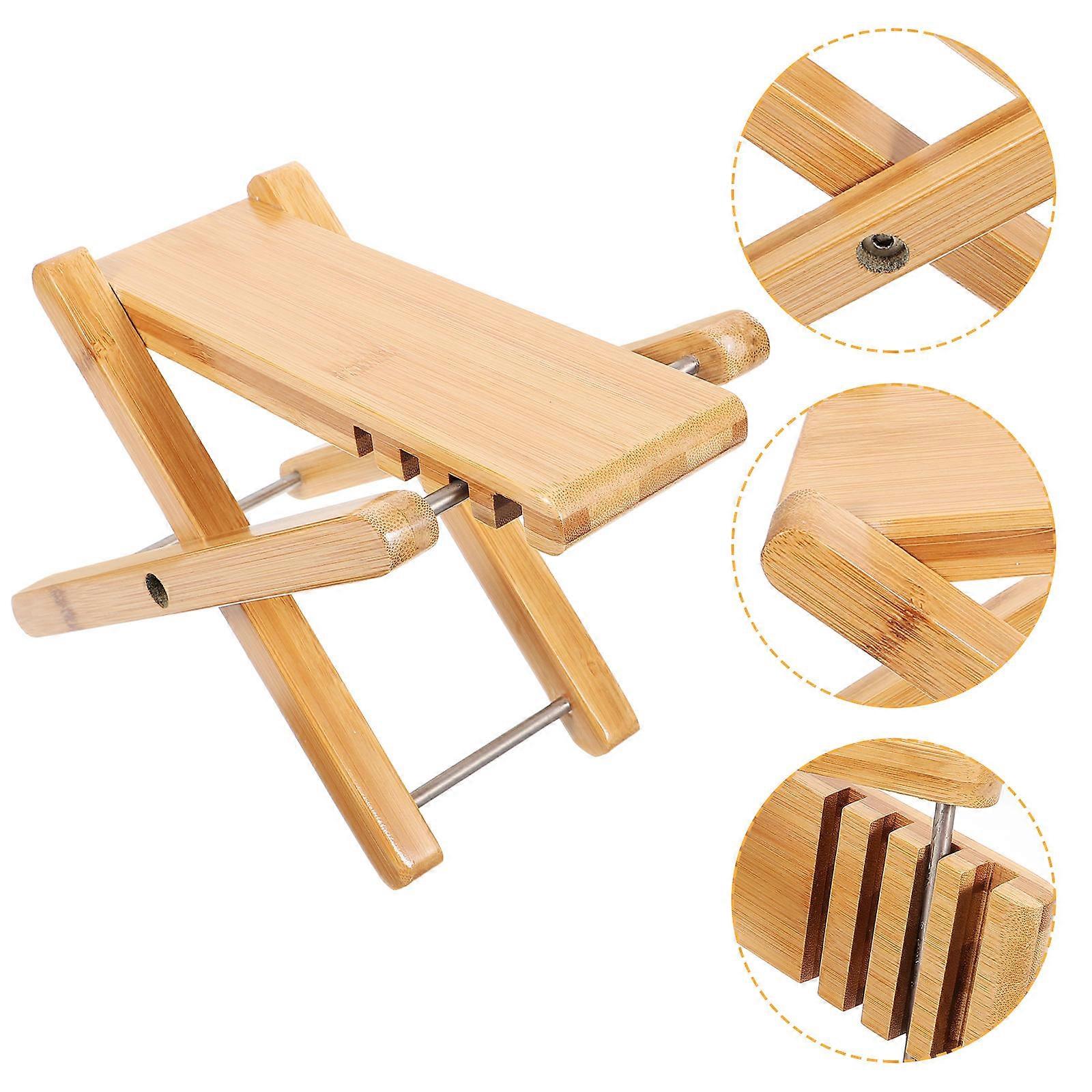 Toilet Squat Stool Folding Bathroom Stool Bath Stool for Home Rectangular Bamboo Foot Resting 2Pcs