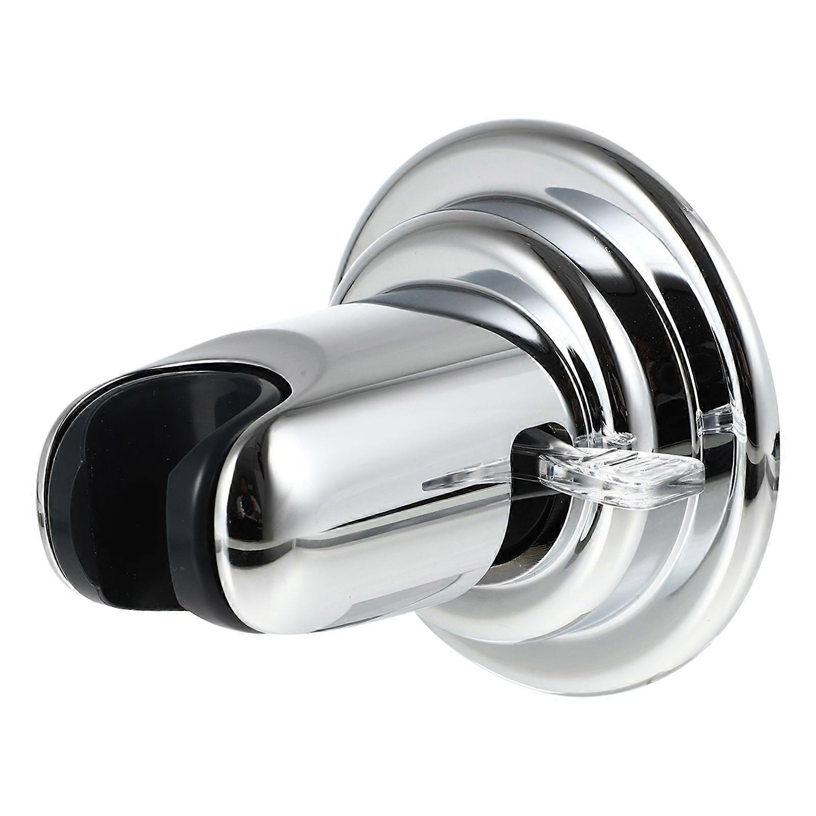 Adjustable Angle Shower Head Holder Silver 9X8.3cm Suction Cup Mounting No Drilling Required 1Set