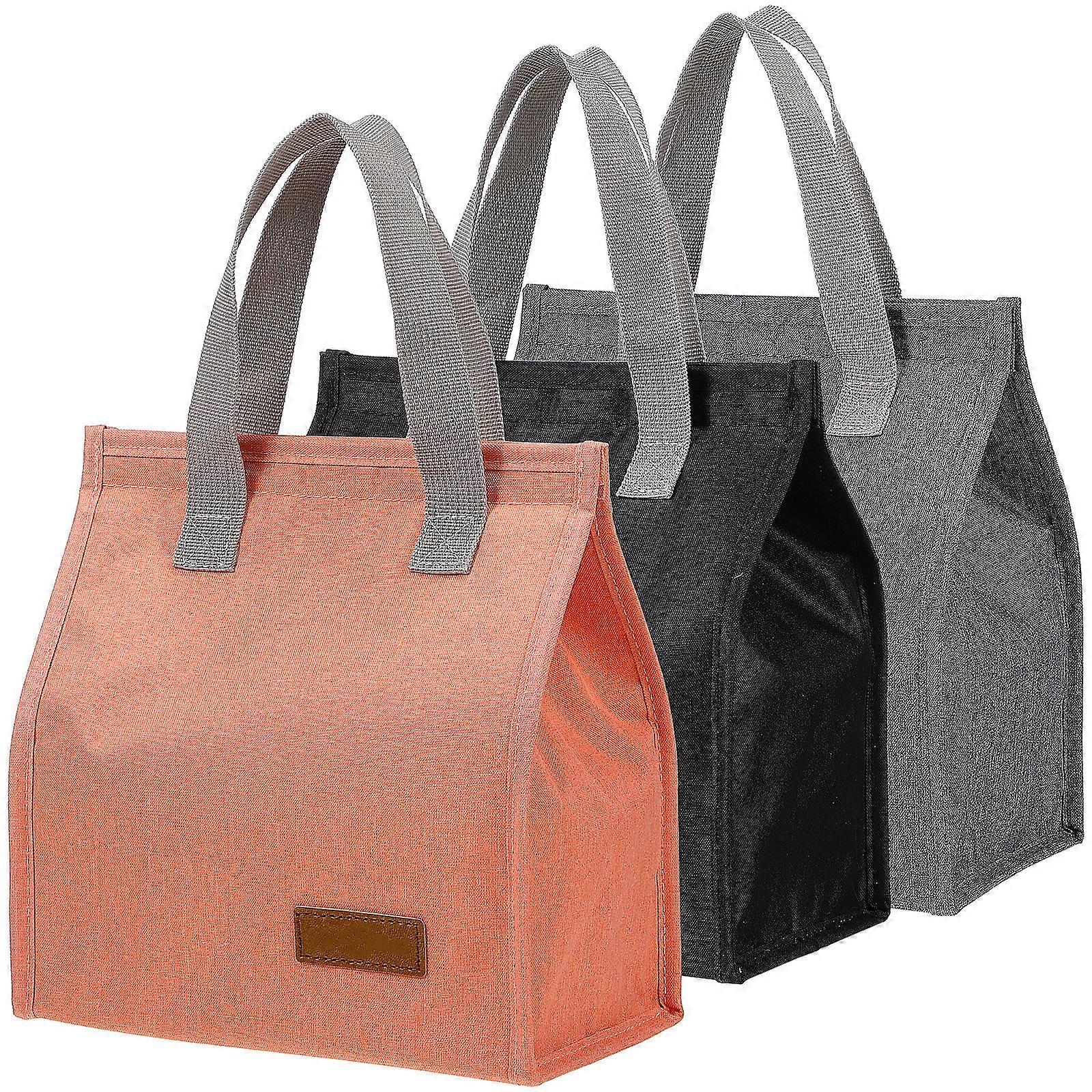 Lunch Bag Cooler Bento Box Containers for Storage Use 3Pcs Tote Bags