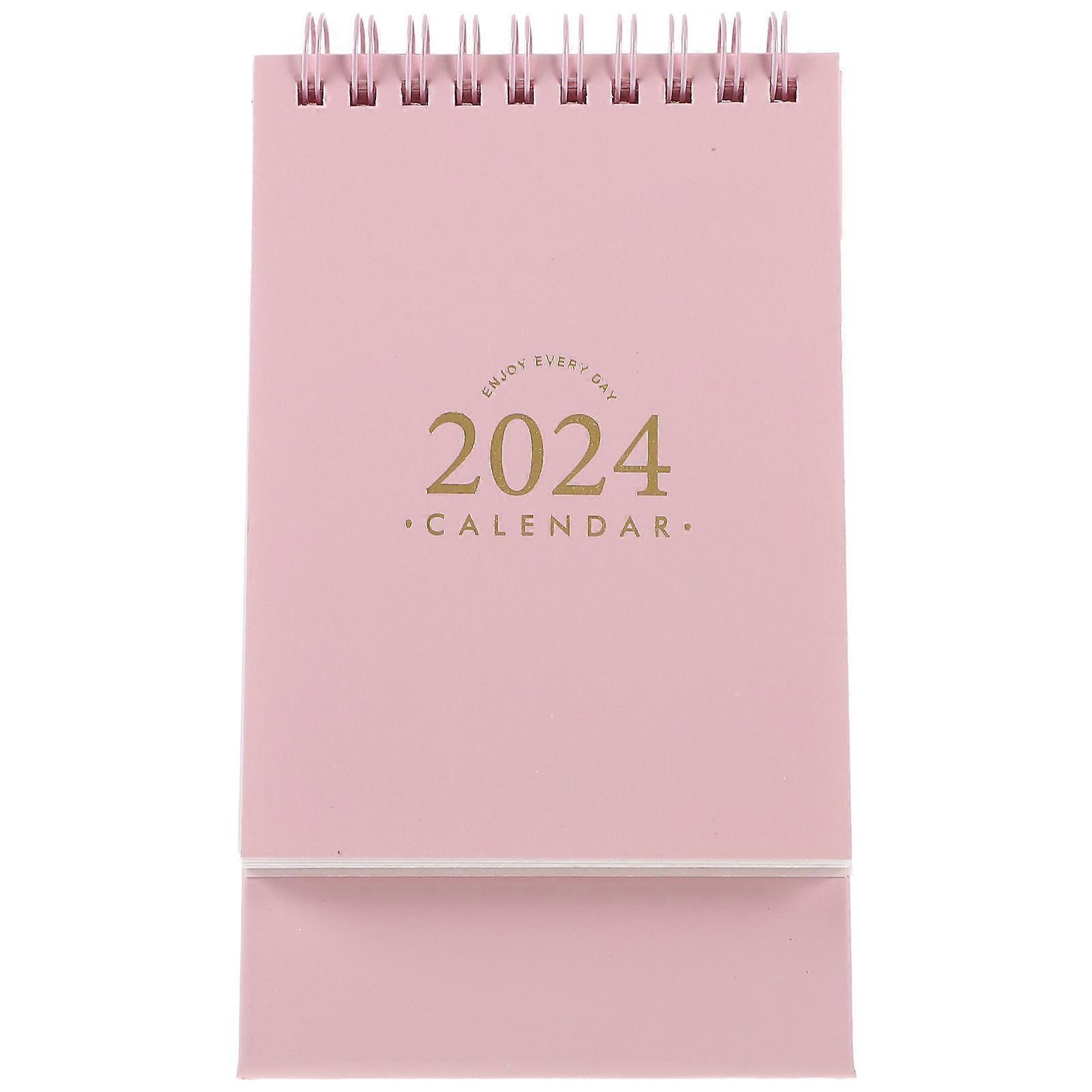 Desktop Month Calendar Table Decoration For Office Use Pink 16.5X9.5X8CM Note-taking 1Pack