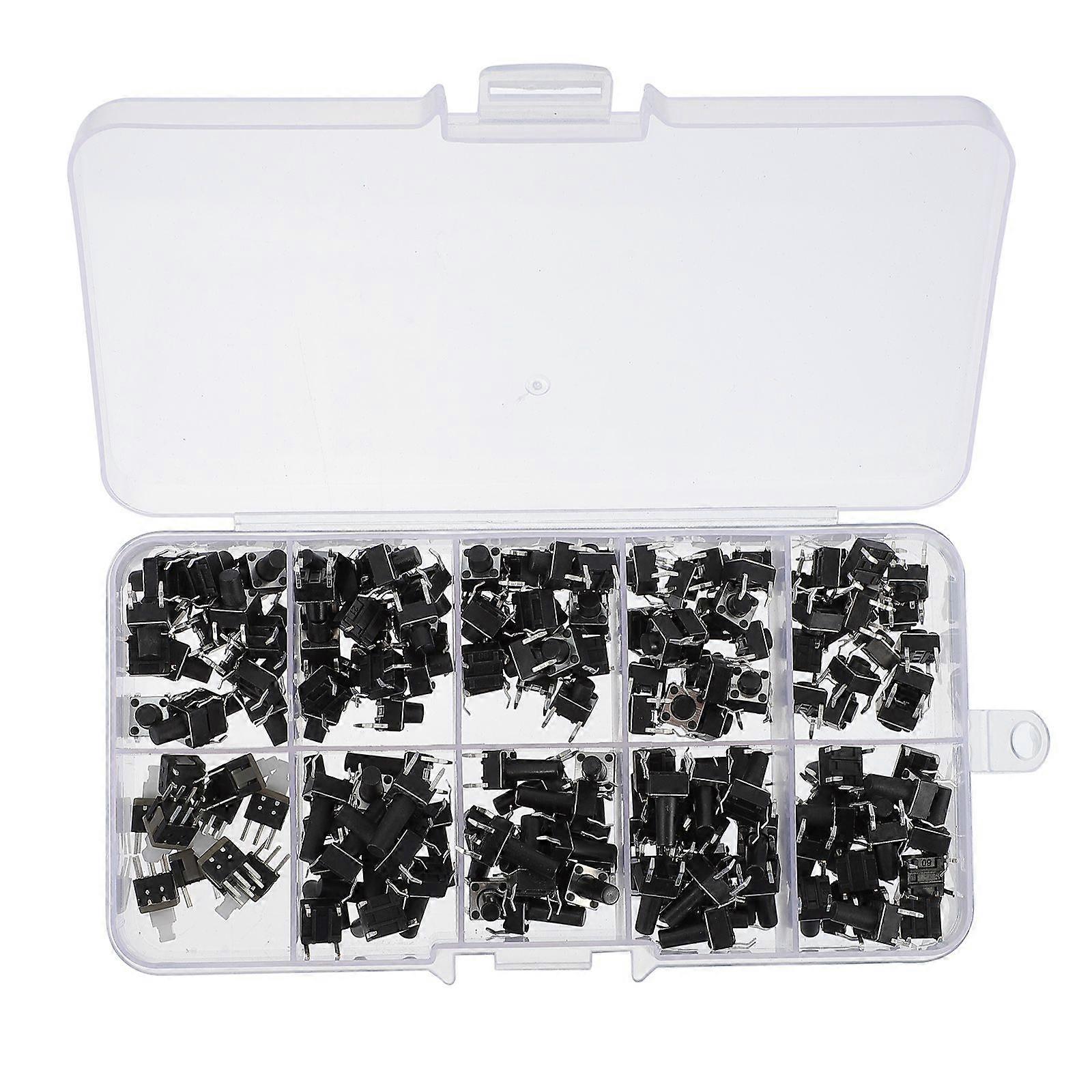 180Pcs Tactile Push Button Switch Micro Momentary Tact Button Switches