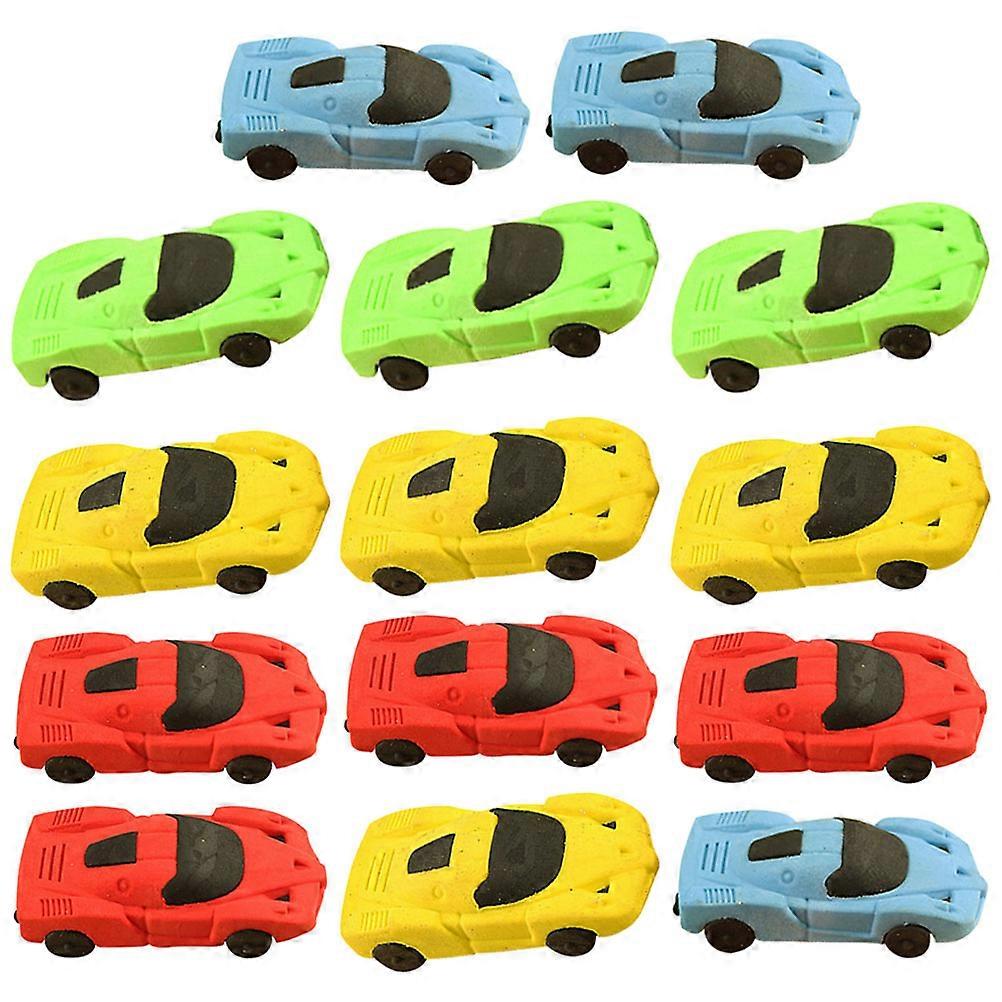 Cute Eraser Set Car Shape Erasers Classroom Rewards Party Assorted Color 6x3cm Pencil Mark Eraser 36Pack