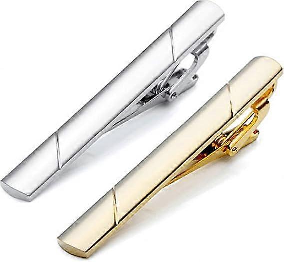2 Pieces Men's Tie Clips, Thin Collar Shirt Clip Set, Classic Tie Accessories