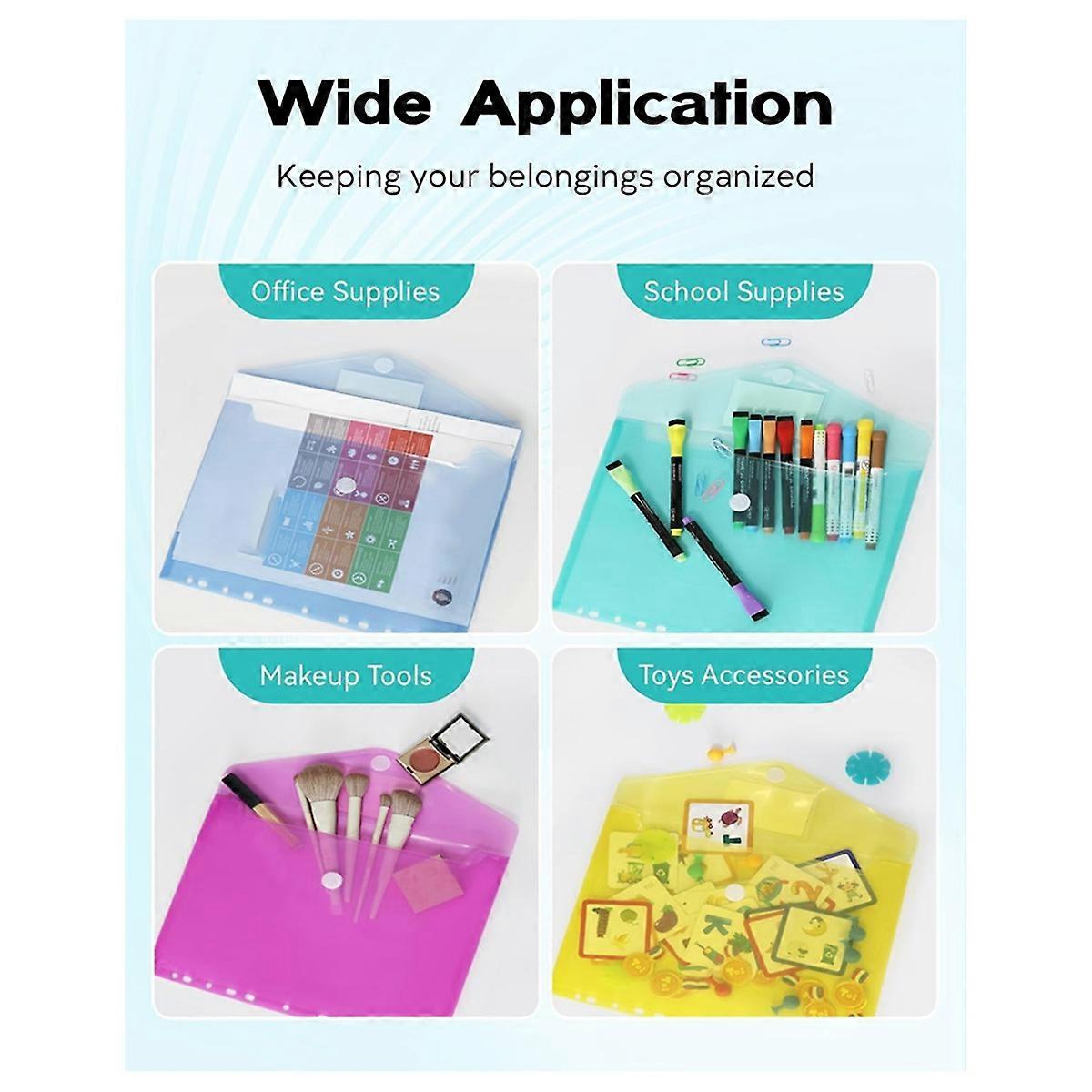 10 Pack File Folders, 11 Ring Plastic Envelopes, Clear Folder for Documents with Label, 3 Ring Binde