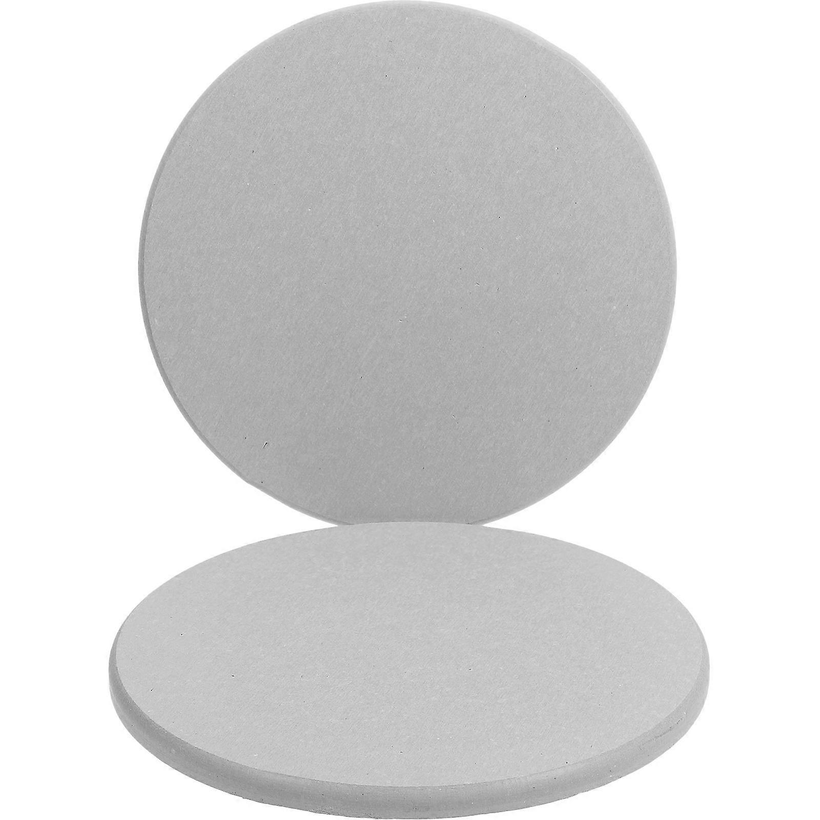 Flower Pot Water Tray Diatomite Planter Pad Tabletop Use Light Grey 7.07X7.07X0.39in Non-Slip 2Pcs