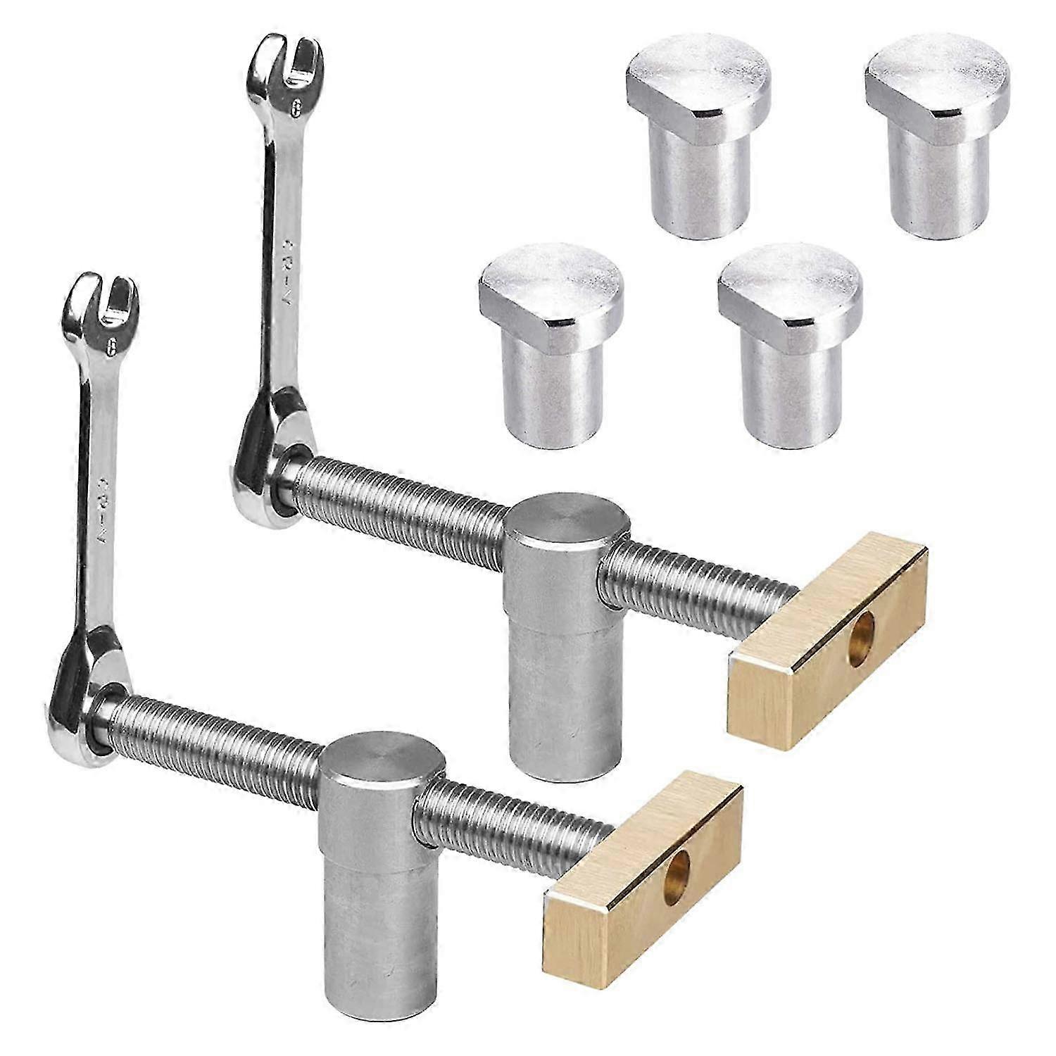 Dog Hole Clamps - 2 Adjustable Woodworking Desk Clamps - Bench Woodworking with 4 Pcs Bench Dog Hole
