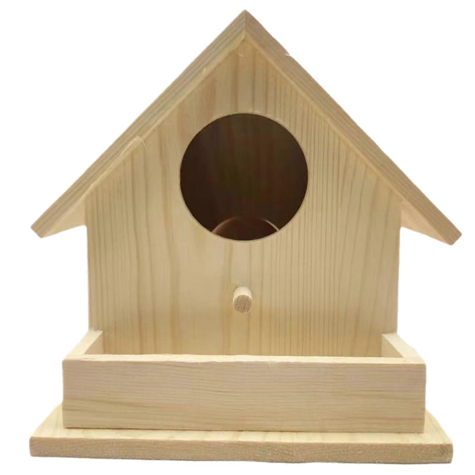 Vogelhäuser für Outdoors | Hölzerne Vogelnistschachtel mit Pole für Kolibris und Wildvögel, Garten Patio Dekoration
