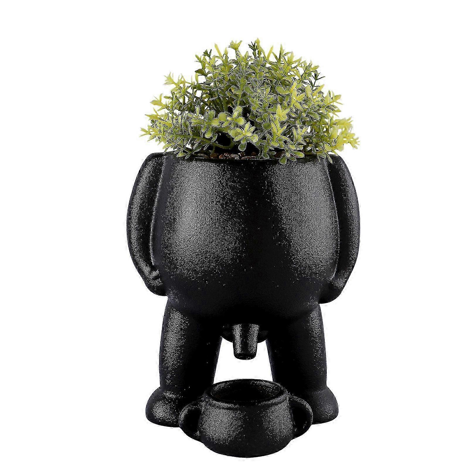 Funny Planter Pot with Drainage, Humorous Succulent Container for Indoor Plants
