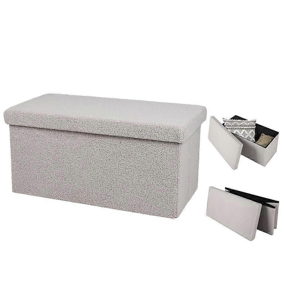 Foldable Storage Bench Light Grey Organiser Boxes Compartment Decor Traditional Ornaments