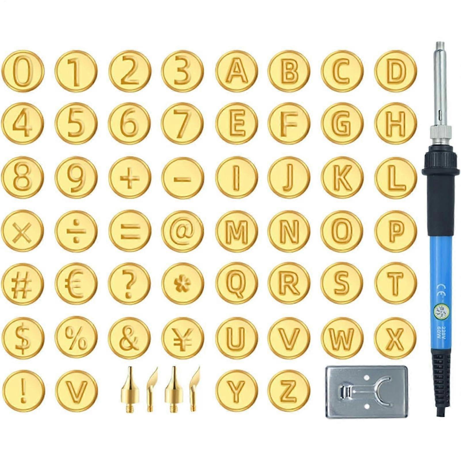 Wood Burning Letter Set - Adjustable Pyrography Pen, Letter And Number Stamps, Templates For Letters And Numbers