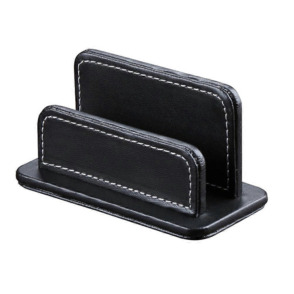 حافظة حامل بطاقة عمل PU باللون الأسود - حامل عرض اسم أنيق للرجال والنساء ، تصميم بسيط لسهولة الوصول والتخزين