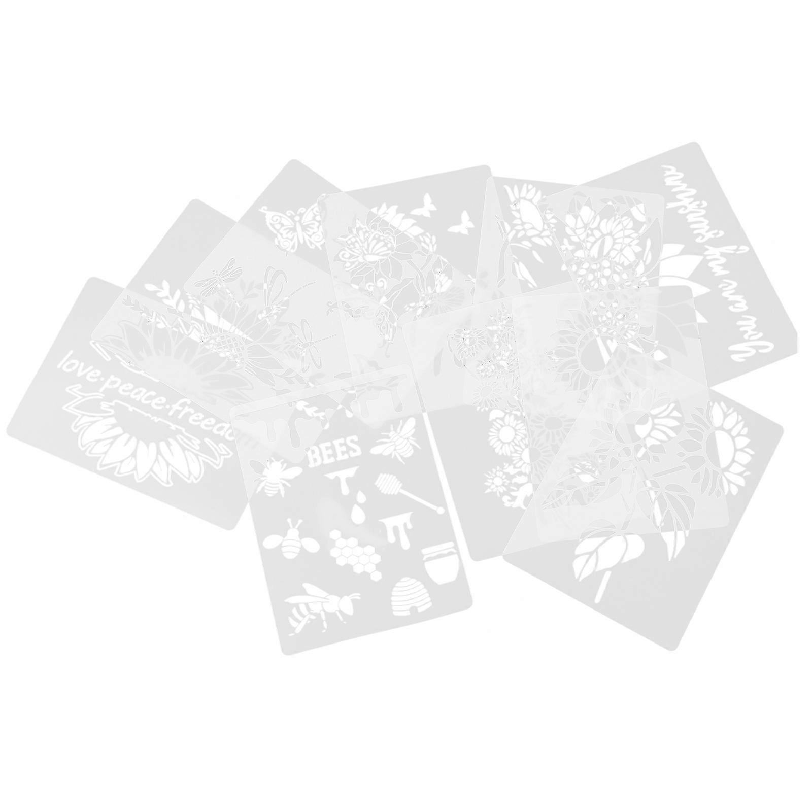 Stencils for Drawing Canvas Painting Stencils DIY Projects Washable Reusable Flat Shape 28.5X21X0.1CM 10 Sheets