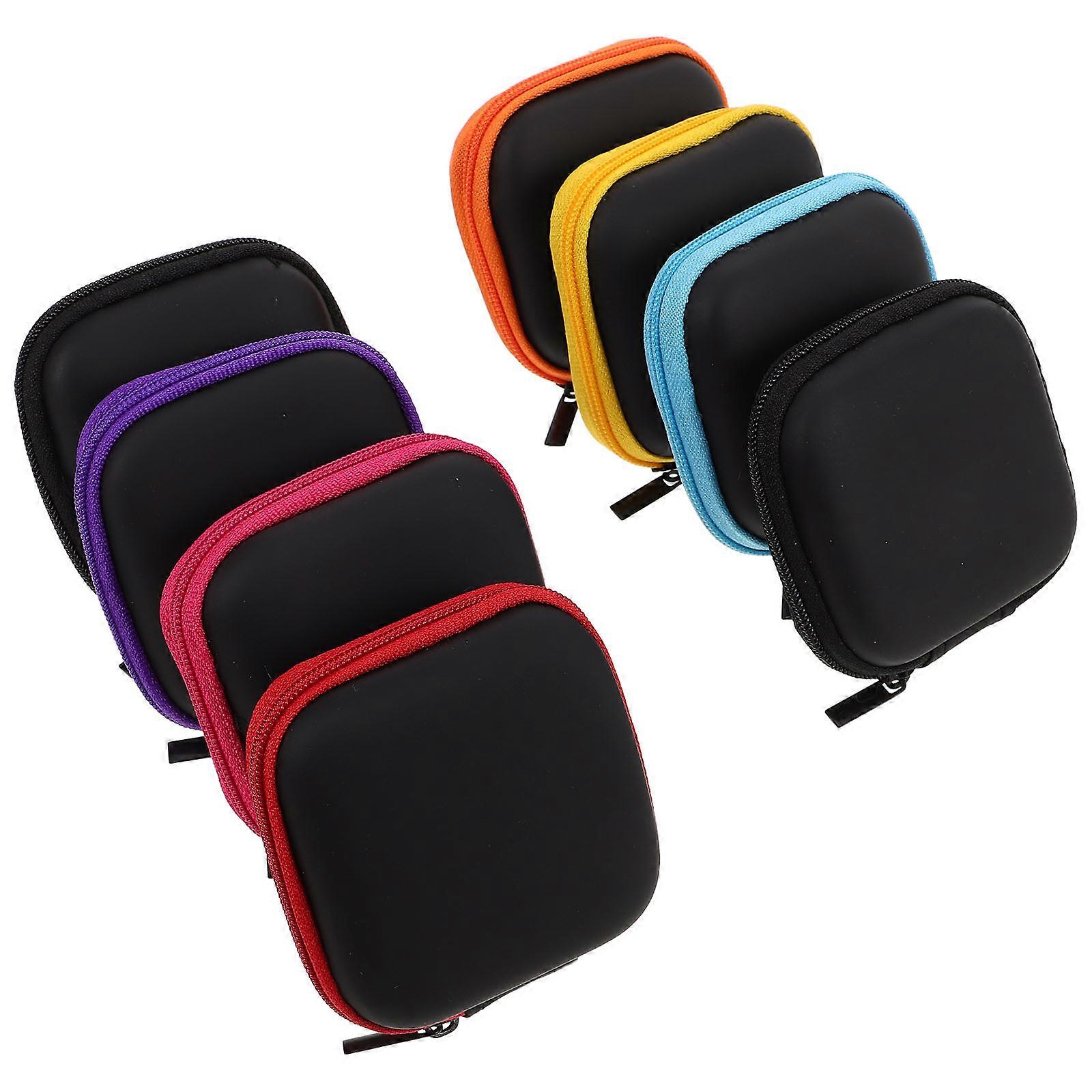 Case for Earbuds Portable Organizer for Earphones Daily Use Black Color 8Pcs