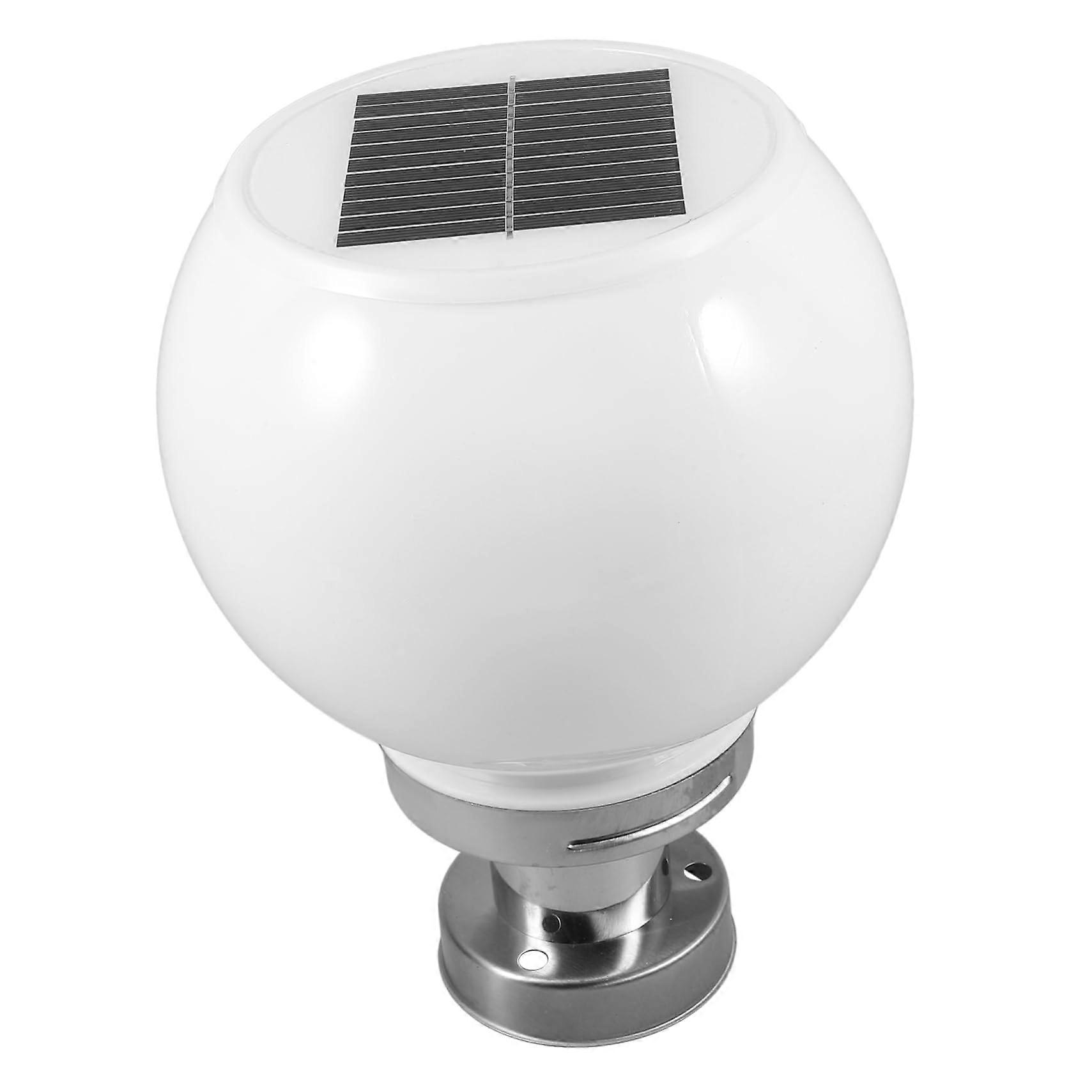 Solar Wandleuchte LED Kugelleuchte Wasserdicht Weiß Runde Säulenlampe Für Garten Terrasse Eingangsbereich Außenbereich